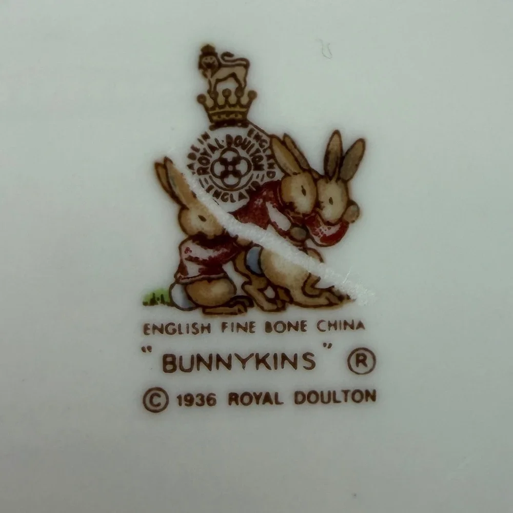 Royal Doulton Bunnykins Oval Plates Set of 2 English Fine Bone China‎ Vintage